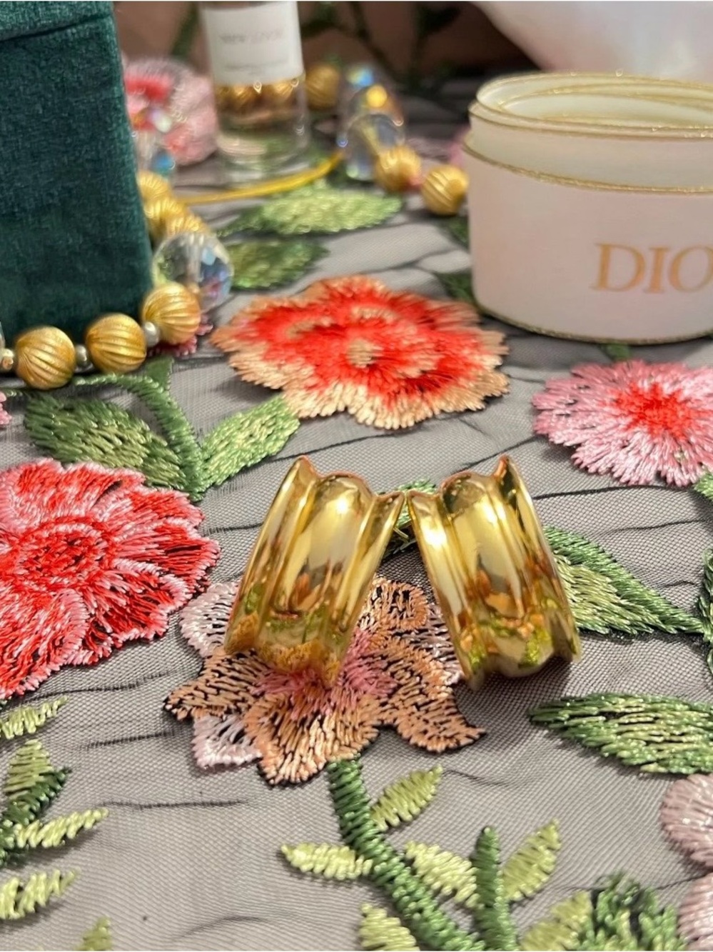 AUTH Christian Dior Earrings • Clip On Clips Oversized Maximal Bijoux GP Stamped